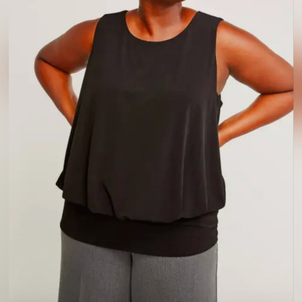 Lane Bryant Black Stretch Blouson Tank Top-Size 18/20